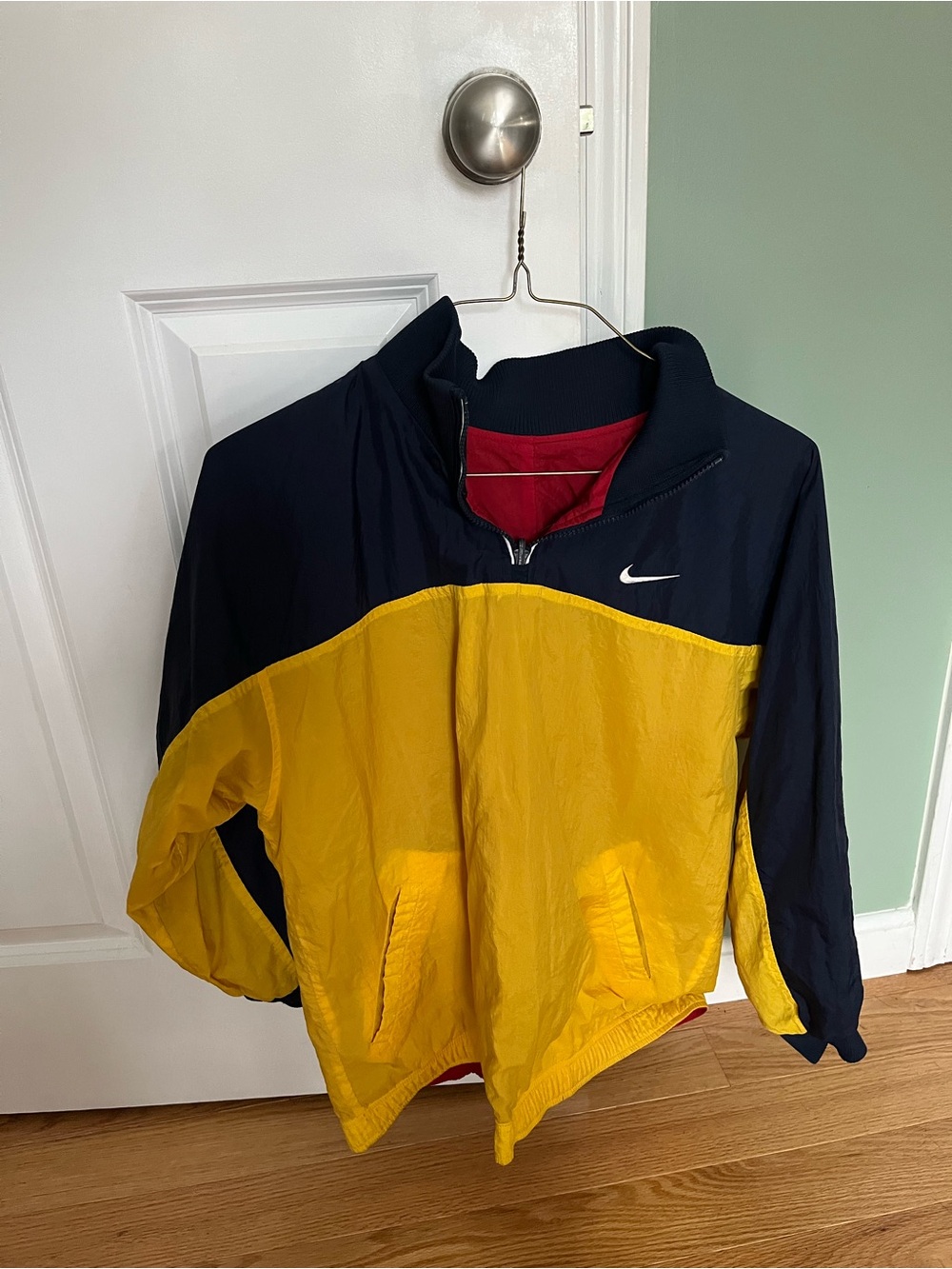Nike Kid’s Navy, Yellow & Red Colorblock Windbreaker Reversible